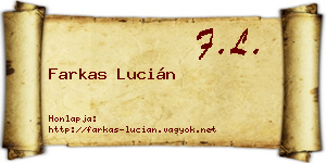 Farkas Lucián névjegykártya